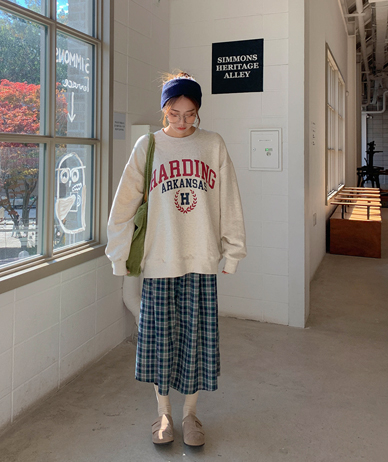 哈丁印花长袖运动衫