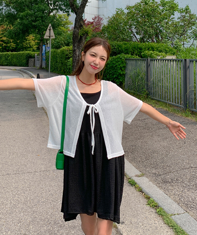 Renne 蝴蝶结开袖长袍