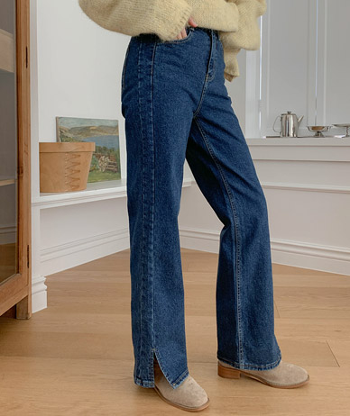 Romer 加绒 开衩牛色阔腿裤