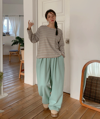 【男女通用】深褶裥羊皮阔腿训练裤