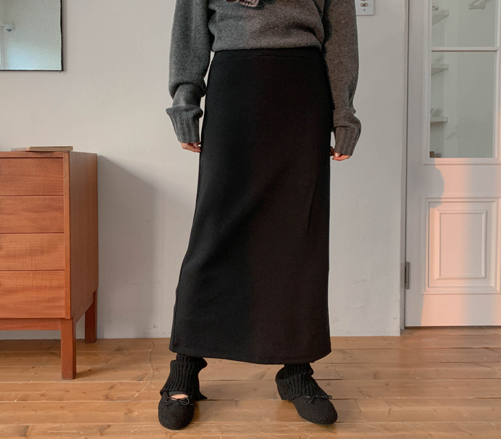 梅莉·明克毛皮开衩松果长裙