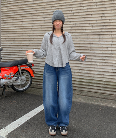 Dis 加绒松木罗缎宽灯笼裤