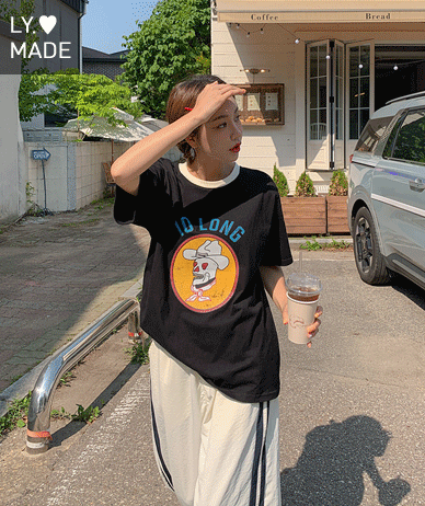 爱心骷髅Nayem拼色短袖T恤