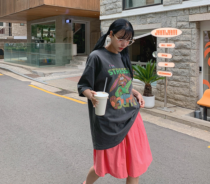 [男女通用] 疯狂兔子娜妍颜料短袖T恤