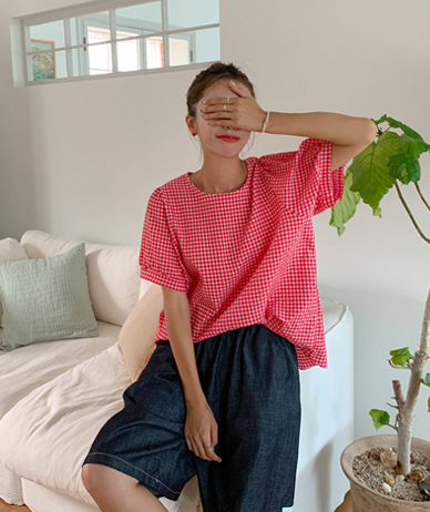 Bronde 泡泡纱短袖女式连衣裙