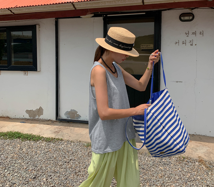 海滩U领厚背