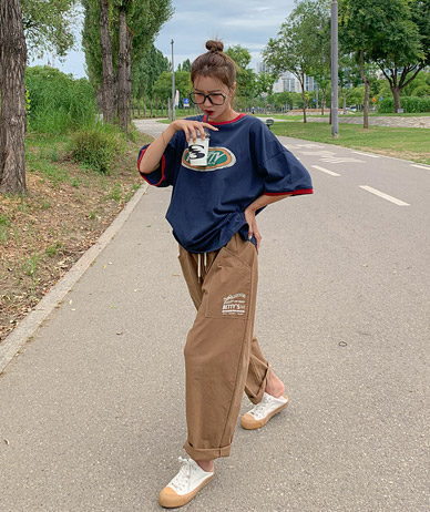 Welcome Pocket 菠萝麻宽松裤