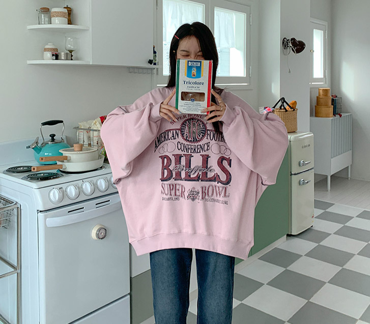 Billy 复古/仿古印花染色款运动衫