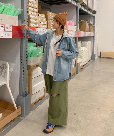 Etsu 卫衣 外套 牛仔色衬衫