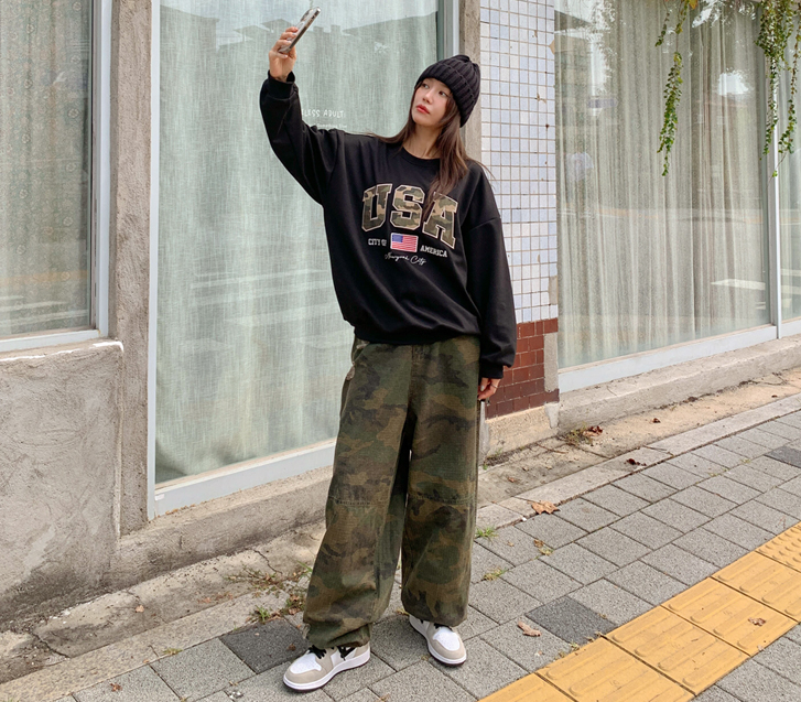 [男女通用] Robe Damage Carpenter Camo 串宽裤