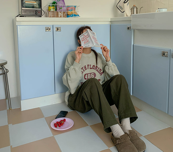 [男女通用] North 486 Nayeom 颜料宽蘑菇印花运动服