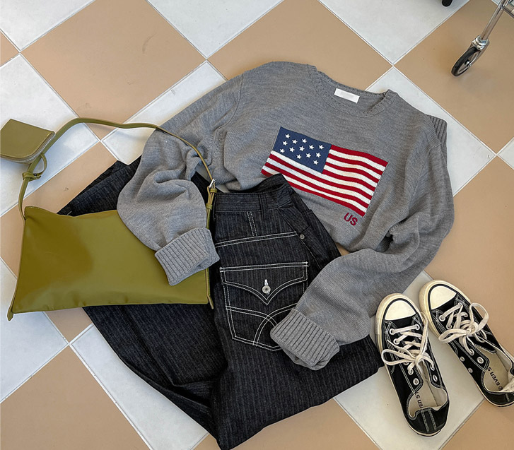 [Unisex]USA Intasha 圆领款针织衫