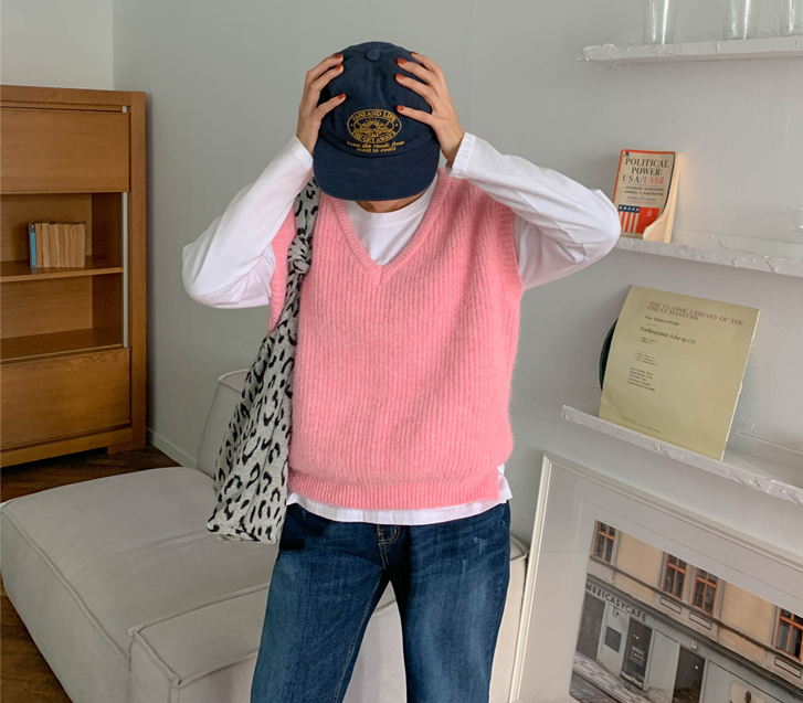 Soleil V 字领针织马甲