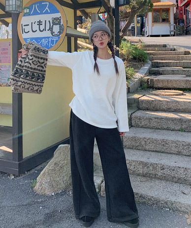 德瓦外层磨毛长袖T恤