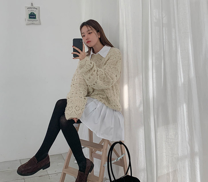 薄雾围巾印章花刺绣