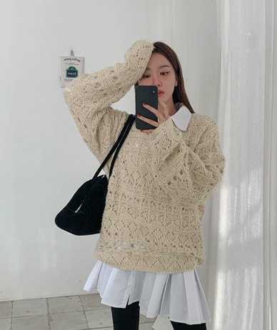 薄雾围巾印章花刺绣