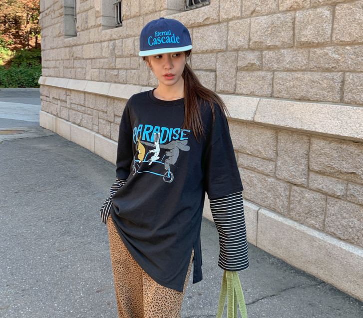 天堂染色单层长袖T恤