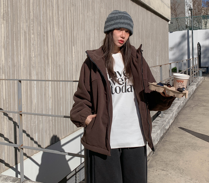 [男女皆宜]尔福日的串带拉链帽