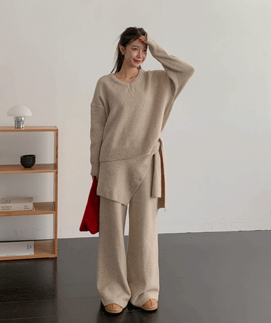 香草色头发阔腿裤女装