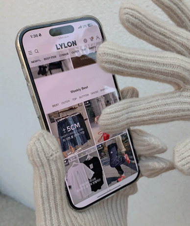 Rush 羊毛长款针织衫手套