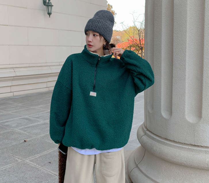 Muse Patch Dumble 串 半拉链连帽衫