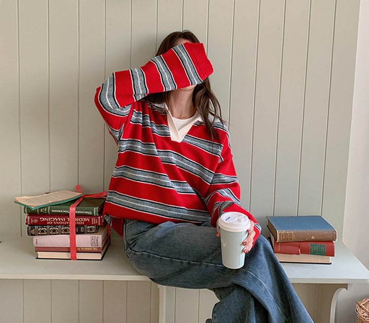 Moss 领子 Dangara 针织衫