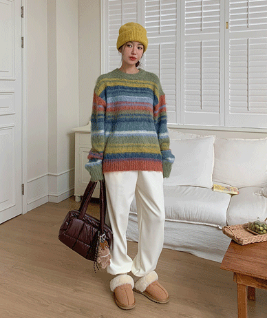 Bebe 皮草大衣加绒慢跑训练裤