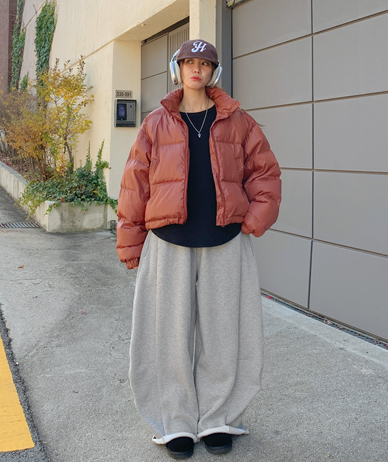 [男女皆宜] Coma 剪裁松木罗缎带，宽蓬蓬裙训练裤