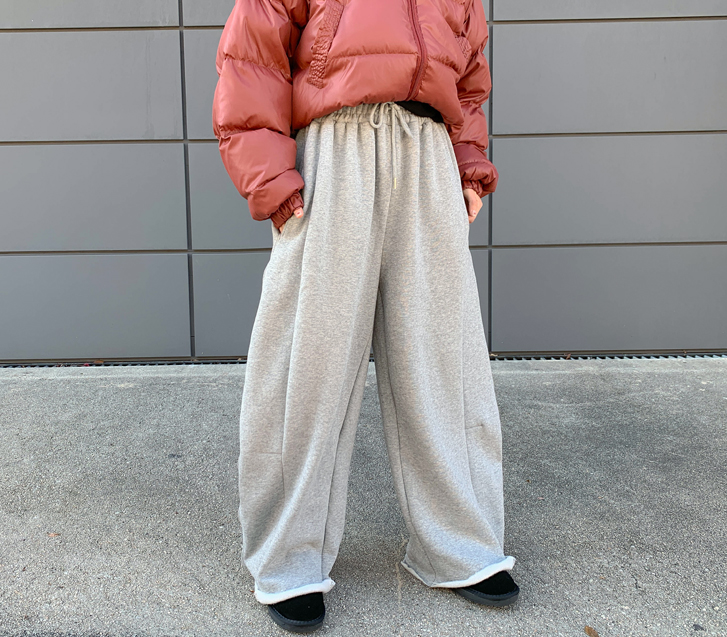 [男女皆宜] Coma 剪裁松木罗缎带，宽蓬蓬裙训练裤