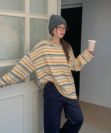 转杨基莫宽蘑菇旗长旗针织T恤