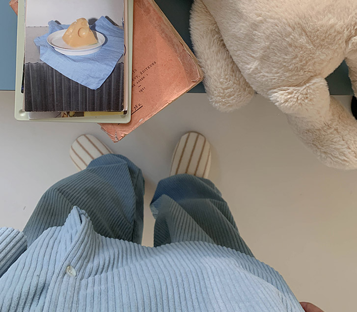 Haeri 灯芯绒菠萝图案运动裤