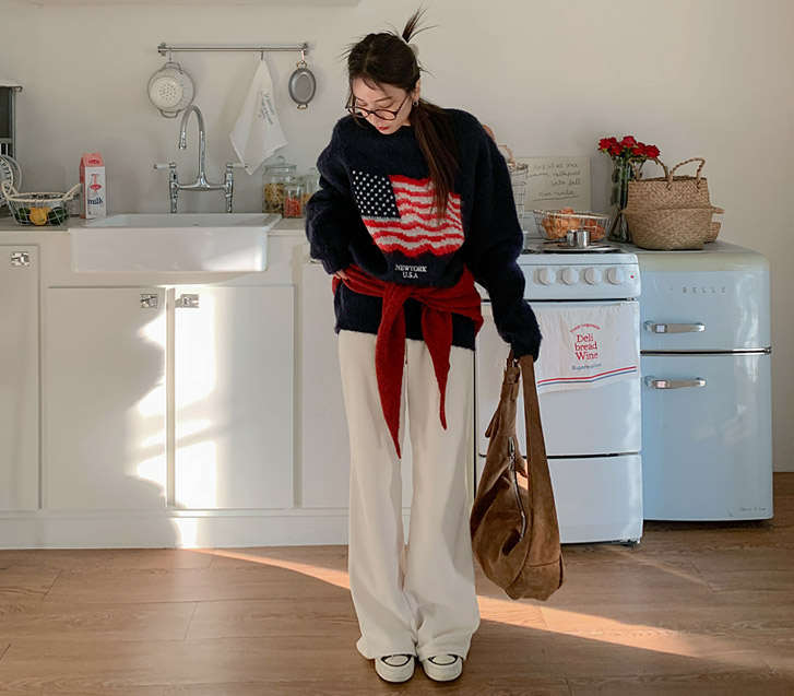 柔软的羊皮状束腰裤