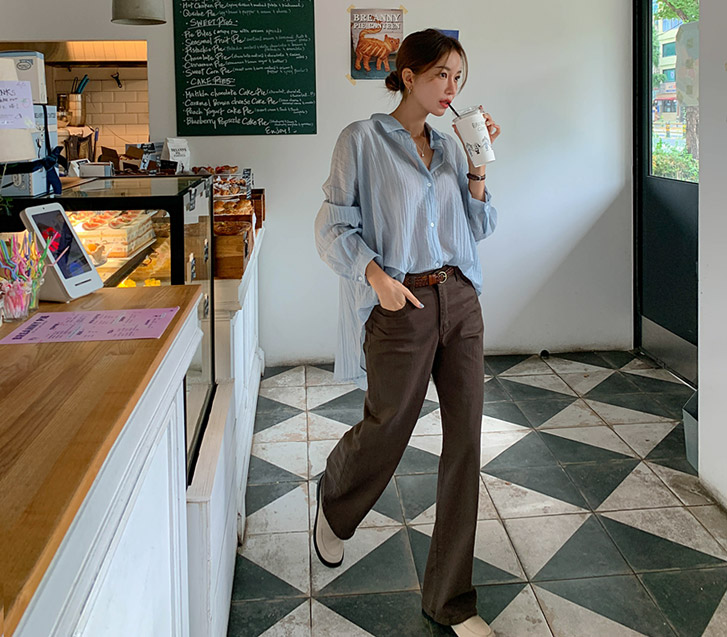 Rocks 棉质菠萝宽裤