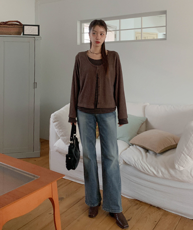 Ketsu 牛色松色喇叭裤