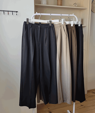 男爵褶裥侧边宽裤（短款/长款）