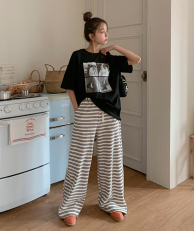 Clo 配色 Dangara 宽版训练裤