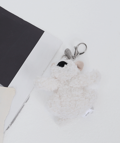 白色小狗钥匙扣