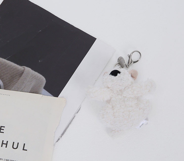 白色小狗钥匙扣