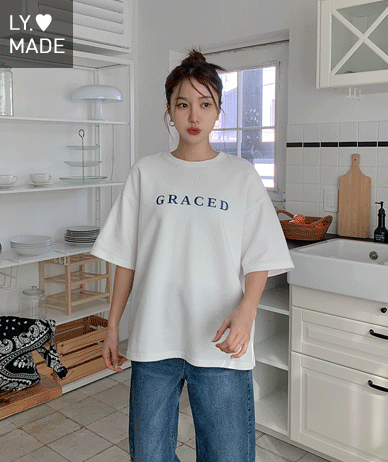 GRACED刺绣队服短袖T恤