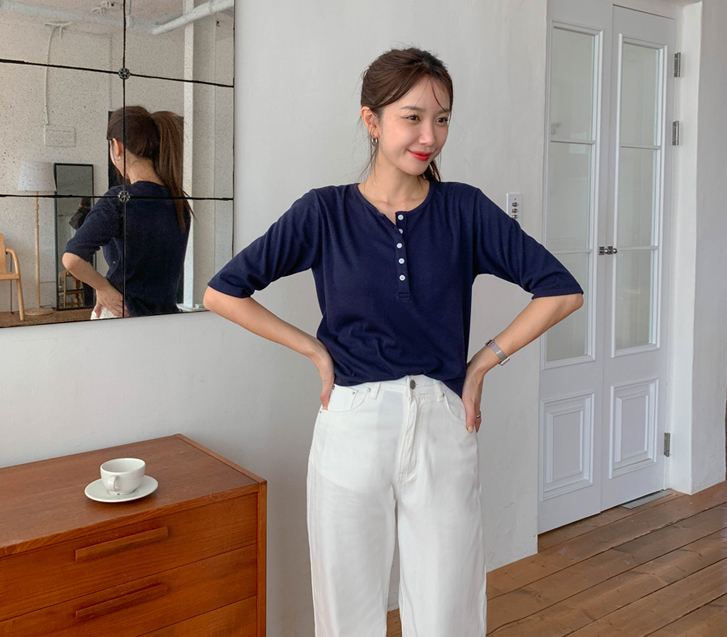 Seon Henley 领五件套短袖T恤