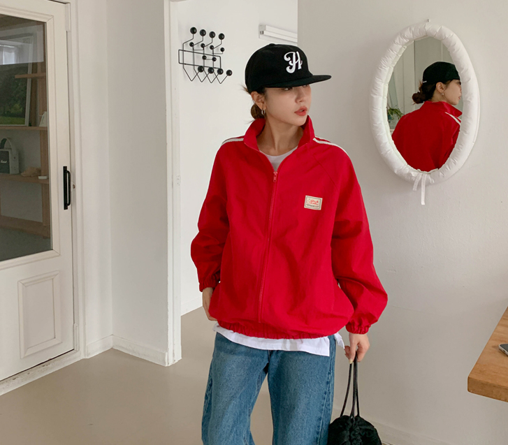 咀嚼轨道标签补丁尼龙防风衣