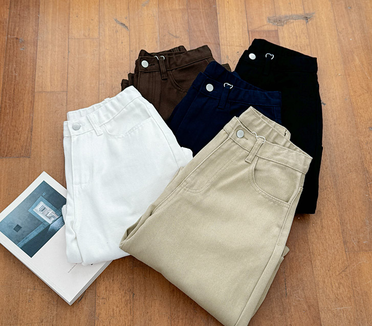 Burco 棉质紧身腰带阔腿裤(短款/基本款/长款)