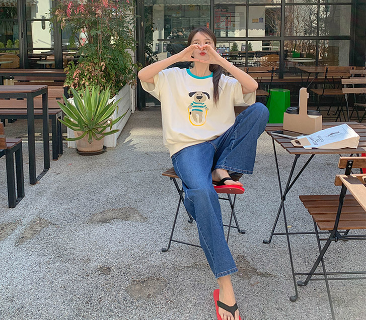 Nuit 牛仔色 松紧带 Wide 短裤