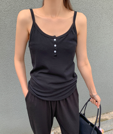 肉体纽扣带背心