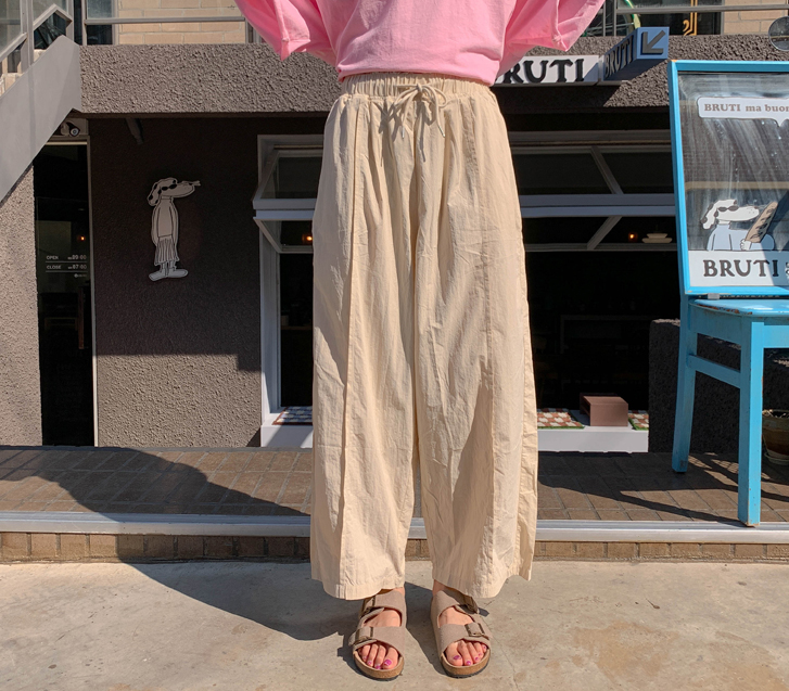 Toki 沙沙作响的剪裁腰带宽大宽松的裤子