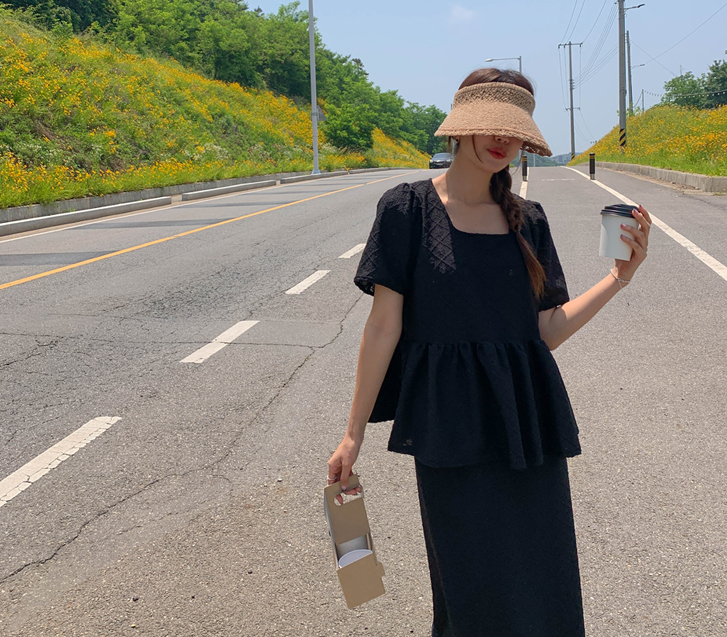 Toki 花朵红色方格女装