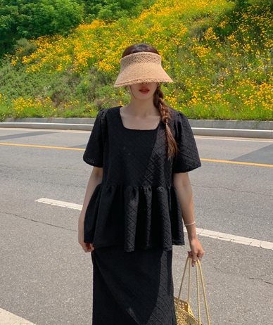 Toki 花朵红色方格女装