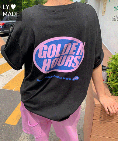 【男女通用】金色时光印花宽袖T恤