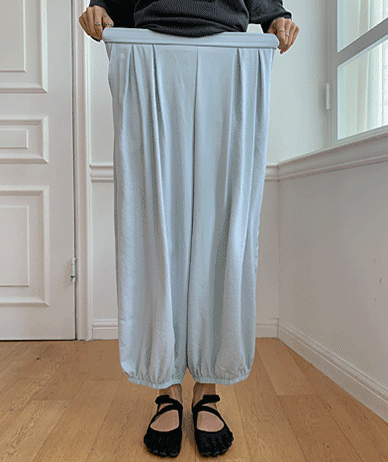 哈伦褶皱九分裤长紧身腰带慢跑裤