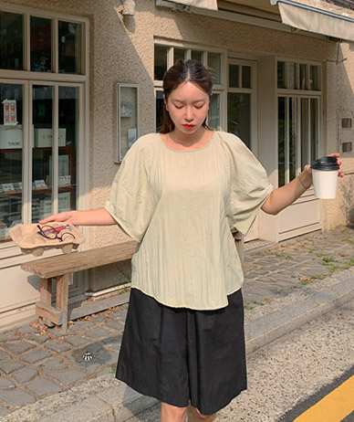 柚木蓬蓬裙 剪裁袖 女装衫